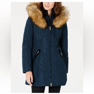 Inc international concepts hooded puffer jacket winter coat navy XS